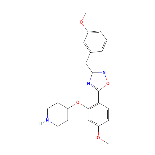 3-[(3-methoxyphenyl)methyl]-5-(4-methoxy-2-piperidin-4-yloxyphenyl)-1,2,4-oxadiazole (CAS: 1443208-68-1) - Related Chemical Product