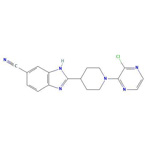 2-[1-(3-chloropyrazin-2-yl)piperidin-4-yl]-3H-benzimidazole-5-carbonitrile (CAS: 1350356-22-7) - Related Chemical Product