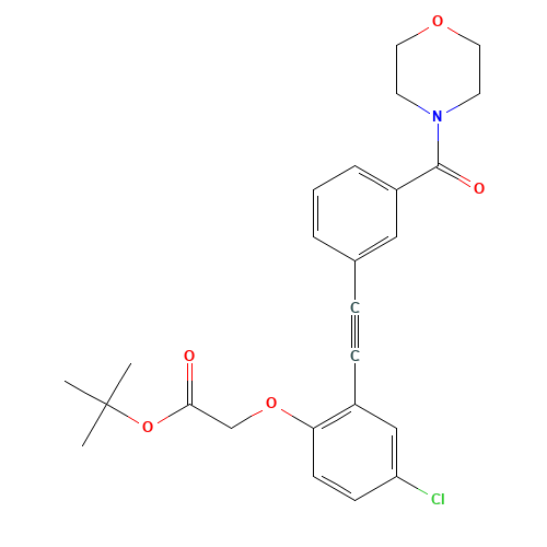 tert-butyl 2-[4-chloro-2-[2-[3-(morpholine-4-carbonyl)phenyl]ethynyl]phenoxy]acetate (CAS: 1240288-27-0) - Related Chemical Product