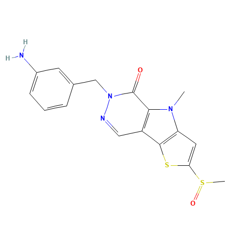 6-[(3-aminophenyl)methyl]-4-methyl-2-methylsulfinylthieno[3,4]pyrrolo[1,3-d]pyridazin-5-one (CAS: 1221186-53-3) - Related Chemical Product