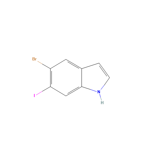 5-bromo-6-iodo-1H-indole (CAS: 1000343-06-5) - Chemical Structure and Molecular Formula 
