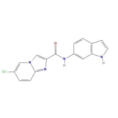 6-chloro-N-(1H-indol-6-yl)imidazo[1,2-a]pyridine-2-carboxamide (CAS: 951998-76-8) - Chemical Structure and Molecular Formula 