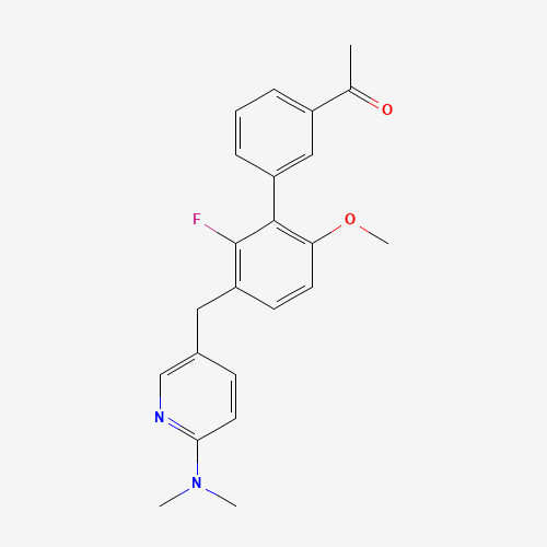 1-[3-[3-[[6-(dimethylamino)pyridin-3-yl]methyl]-2-fluoro-6-methoxyphenyl]phenyl]ethanone (CAS: 1158233-00-1) - Related Chemical Product