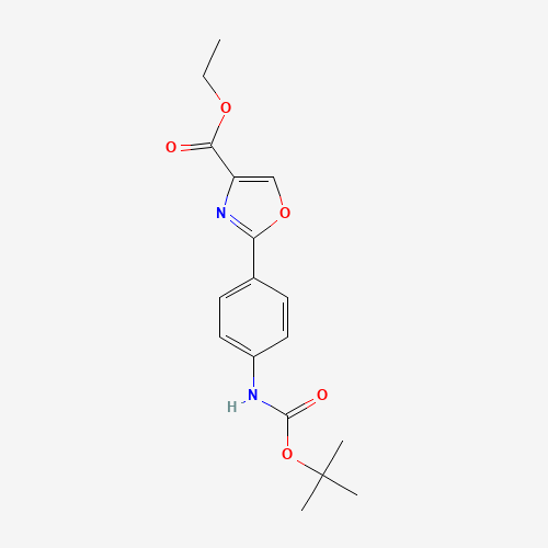 ethyl 2-[4-[(2-methylpropan-2-yl)oxycarbonylamino]phenyl]-1,3-oxazole-4-carboxylate (CAS: 886363-48-0) - Related Chemical Product