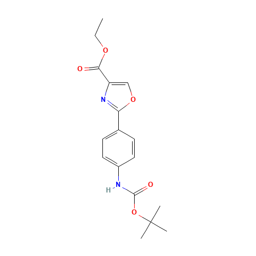 ethyl 2-[4-[(2-methylpropan-2-yl)oxycarbonylamino]phenyl]-1,3-oxazole-4-carboxylate (CAS: 886363-48-0) - Related Chemical Product