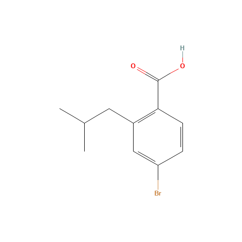 4-bromo-2-(2-methylpropyl)benzoic acid (CAS: 1016313-25-9) - Chemical Structure and Molecular Formula 