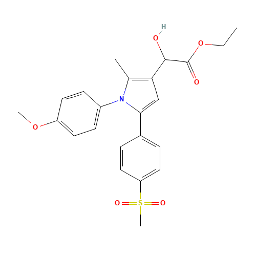 ethyl 2-hydroxy-2-[1-(4-methoxyphenyl)-2-methyl-5-(4-methylsulfonylphenyl)pyrrol-3-yl]acetate (CAS: 1005451-45-5) - Related Chemical Product