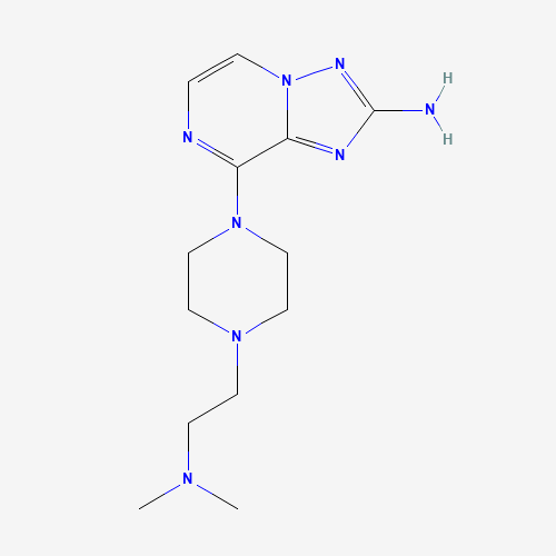 8-[4-[2-(dimethylamino)ethyl]piperazin-1-yl]-[1,2,4]triazolo[1,5-a]pyrazin-2-amine (CAS: 1360612-82-3) - Chemical Structure and Molecular Formula 