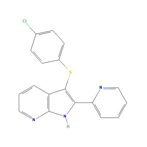 3-(4-chlorophenyl)sulfanyl-2-pyridin-2-yl-1H-pyrrolo[2,3-b]pyridine (CAS: 1346525-74-3) - Related Chemical Product