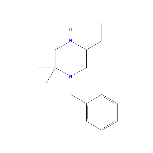 1-benzyl-5-ethyl-2,2-dimethylpiperazine (CAS: 1339673-80-1) - Chemical Structure and Molecular Formula 