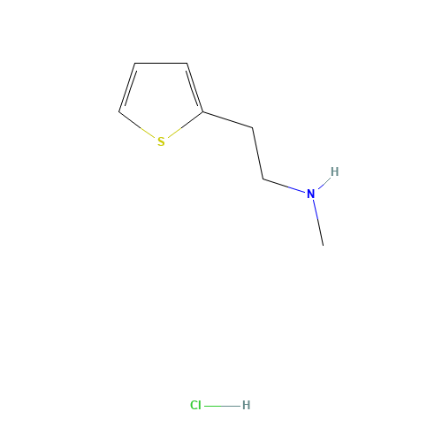 N-methyl-2-thiophen-2-ylethanamine;hydrochloride (CAS: 7404-71-9) - Chemical Structure and Molecular Formula 
