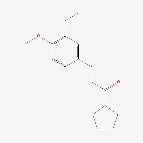 1-cyclopentyl-3-(3-ethyl-4-methoxyphenyl)propan-1-one (CAS: 749929-11-1) - Chemical Structure and Molecular Formula 