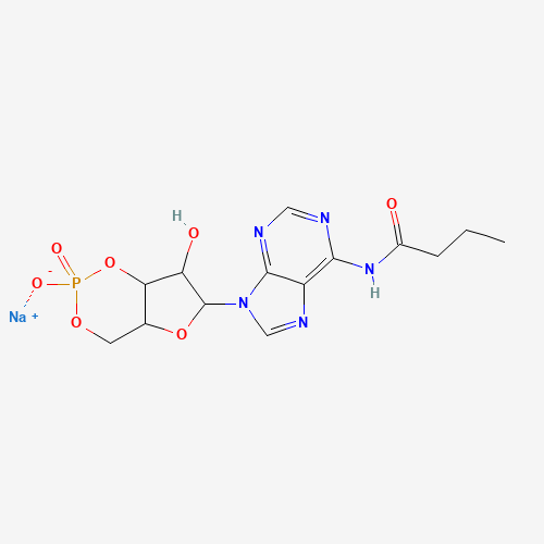 sodium;N-[9-(7-hydroxy-2-oxido-2-oxo-4a,6,7,7a-tetrahydro-4H-furo[3,2-d][1,3,2]dioxaphosphinin-6-yl)purin-6-yl]butanamide (CAS: 70253-67-7) - Related Chemical Product