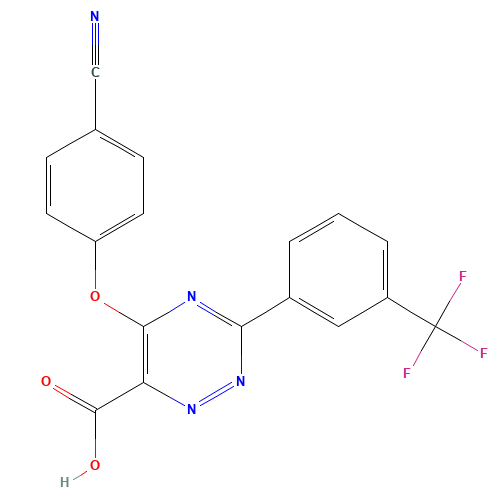 5-(4-cyanophenoxy)-3-[3-(trifluoromethyl)phenyl]-1,2,4-triazine-6-carboxylic acid (CAS: 921620-15-7) - Related Chemical Product