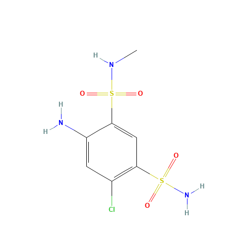 4-amino-6-chloro-3-N-methylbenzene-1,3-disulfonamide (CAS: 13659-98-8) - Related Chemical Product
