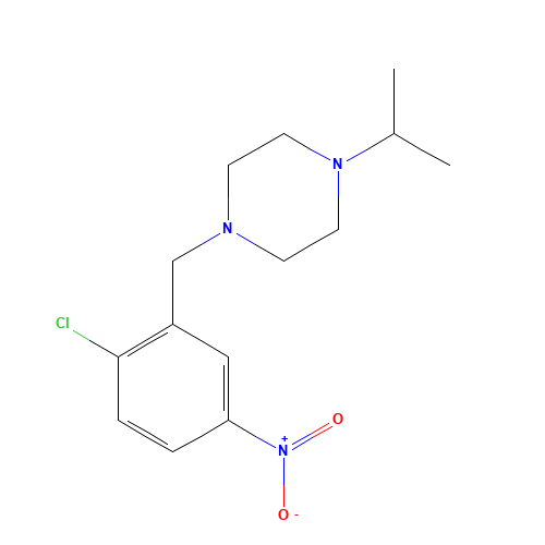 1-[(2-chloro-5-nitrophenyl)methyl]-4-propan-2-ylpiperazine (CAS: 1138471-32-5) - Chemical Structure and Molecular Formula 