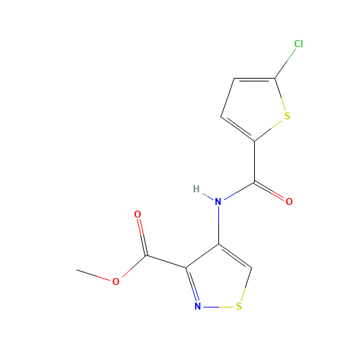 methyl 4-[(5-chlorothiophene-2-carbonyl)amino]-1,2-thiazole-3-carboxylate (CAS: 929214-76-6) - Chemical Structure and Molecular Formula 