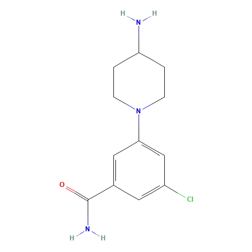 3-(4-aminopiperidin-1-yl)-5-chlorobenzamide (CAS: 1039022-12-2) - Chemical Structure and Molecular Formula 