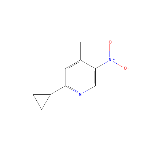 2-cyclopropyl-4-methyl-5-nitropyridine (CAS: 1386457-79-9) - Chemical Structure and Molecular Formula 