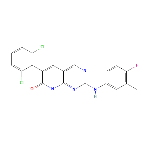 6-(2,6-dichlorophenyl)-2-(4-fluoro-3-methylanilino)-8-methylpyrido[2,3-d]pyrimidin-7-one (CAS: 287204-45-9) - Related Chemical Product