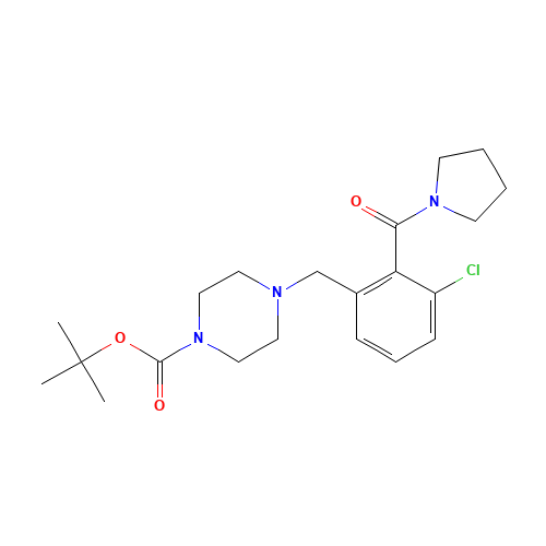 tert-butyl 4-[[3-chloro-2-(pyrrolidine-1-carbonyl)phenyl]methyl]piperazine-1-carboxylate (CAS: 1460036-58-1) - Related Chemical Product