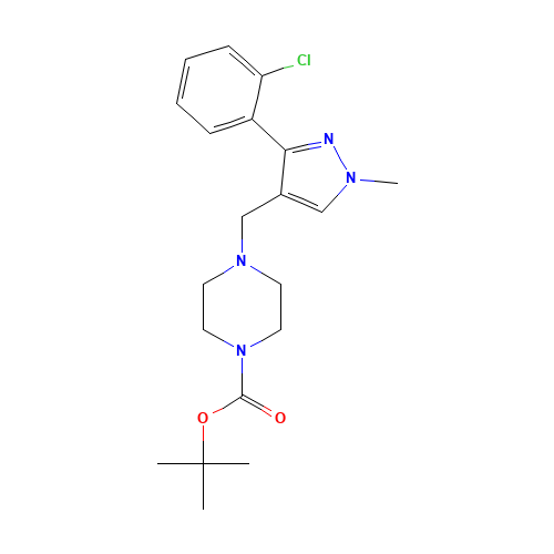 tert-butyl 4-[[3-(2-chlorophenyl)-1-methylpyrazol-4-yl]methyl]piperazine-1-carboxylate (CAS: 1460034-05-2) - Related Chemical Product