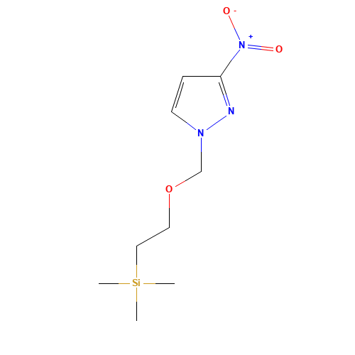 trimethyl-[2-[(3-nitropyrazol-1-yl)methoxy]ethyl]silane (CAS: 1313520-83-0) - Chemical Structure and Molecular Formula 