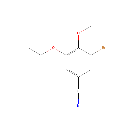3-bromo-5-ethoxy-4-methoxybenzonitrile (CAS: 515831-52-4) - Chemical Structure and Molecular Formula 