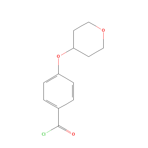 4-(oxan-4-yloxy)benzoyl chloride (CAS: 892501-93-8) - Chemical Structure and Molecular Formula 