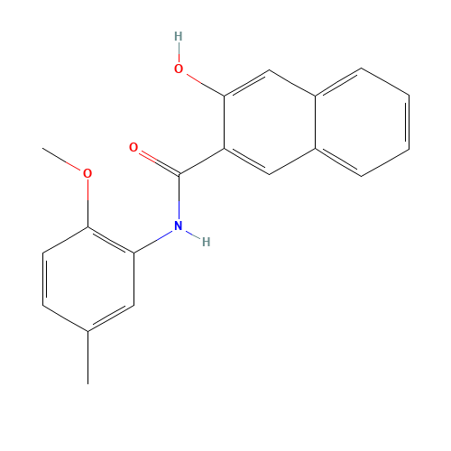 3-hydroxy-N-(2-methoxy-5-methylphenyl)naphthalene-2-carboxamide (CAS: 54079-43-5) - Chemical Structure and Molecular Formula 