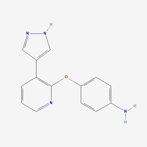4-[3-(1H-pyrazol-4-yl)pyridin-2-yl]oxyaniline (CAS: 945599-46-2) - Chemical Structure and Molecular Formula 