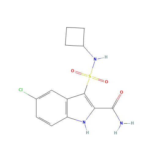 5-chloro-3-(cyclobutylsulfamoyl)-1H-indole-2-carboxamide (CAS: 660412-70-4) - Related Chemical Product