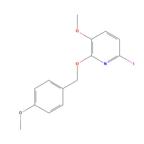 6-iodo-3-methoxy-2-[(4-methoxyphenyl)methoxy]pyridine (CAS: 1310949-53-1) - Chemical Structure and Molecular Formula 