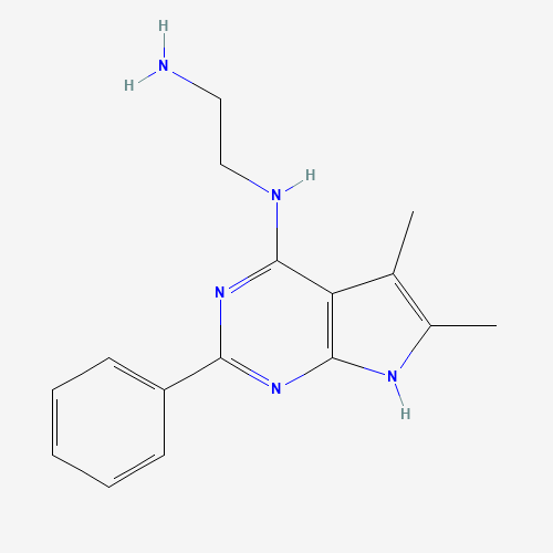 N'-(5,6-dimethyl-2-phenyl-7H-pyrrolo[2,3-d]pyrimidin-4-yl)ethane-1,2-diamine (CAS: 251946-31-3) - Related Chemical Product