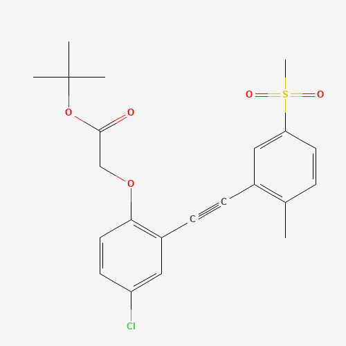 tert-butyl 2-[4-chloro-2-[2-(2-methyl-5-methylsulfonylphenyl)ethynyl]phenoxy]acetate (CAS: 1240286-99-0) - Related Chemical Product
