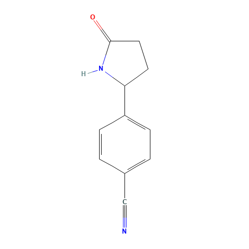 4-(5-oxopyrrolidin-2-yl)benzonitrile (CAS: 339087-31-9) - Chemical Structure and Molecular Formula 