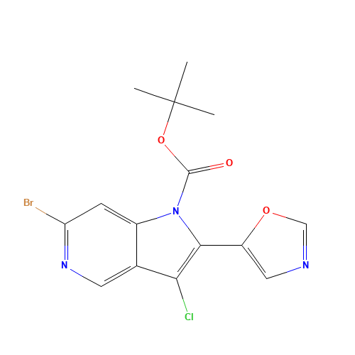tert-butyl 6-bromo-3-chloro-2-(1,3-oxazol-5-yl)pyrrolo[3,2-c]pyridine-1-carboxylate (CAS: 1400287-65-1) - Related Chemical Product