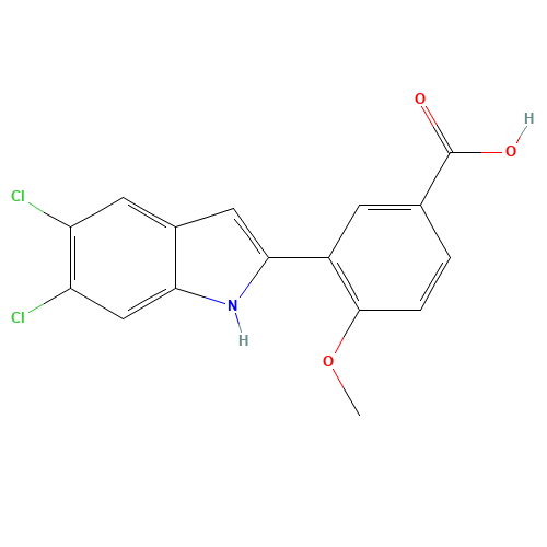 3-(5,6-dichloro-1H-indol-2-yl)-4-methoxybenzoic acid (CAS: 835595-00-1) - Related Chemical Product