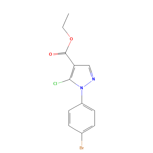 ethyl 1-(4-bromophenyl)-5-chloropyrazole-4-carboxylate (CAS: 98475-72-0) - Chemical Structure and Molecular Formula 