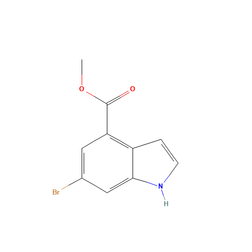 methyl 6-bromo-1H-indole-4-carboxylate (CAS: 107650-22-6) - Chemical Structure and Molecular Formula 
