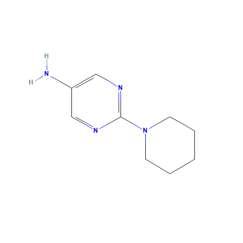2-piperidin-1-ylpyrimidin-5-amine (CAS: 1086378-61-1) - Chemical Structure and Molecular Formula 