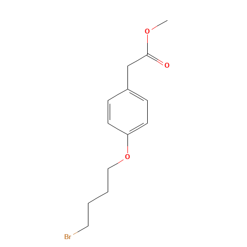 methyl 2-[4-(4-bromobutoxy)phenyl]acetate (CAS: 187341-93-1) - Chemical Structure and Molecular Formula 
