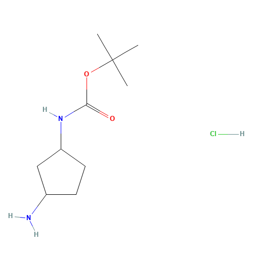 tert-butyl N-(3-aminocyclopentyl)carbamate;hydrochloride (CAS: 1197239-37-4) - Chemical Structure and Molecular Formula 