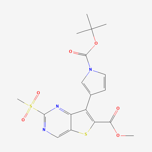 methyl 7-[1-[(2-methylpropan-2-yl)oxycarbonyl]pyrrol-3-yl]-2-methylsulfonylthieno[3,2-d]pyrimidine-6-carboxylate (CAS: 1462950-39-5) - Related Chemical Product