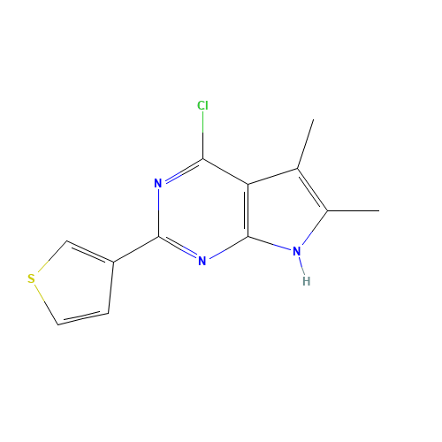 4-chloro-5,6-dimethyl-2-thiophen-3-yl-7H-pyrrolo[2,3-d]pyrimidine (CAS: 251947-15-6) - Related Chemical Product