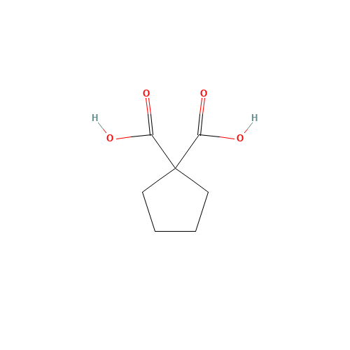 cyclopentane-1,1-dicarboxylic acid (CAS: 5802-65-3) - Chemical Structure and Molecular Formula 