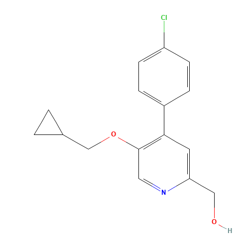 [4-(4-chlorophenyl)-5-(cyclopropylmethoxy)pyridin-2-yl]methanol (CAS: 1364677-06-4) - Chemical Structure and Molecular Formula 