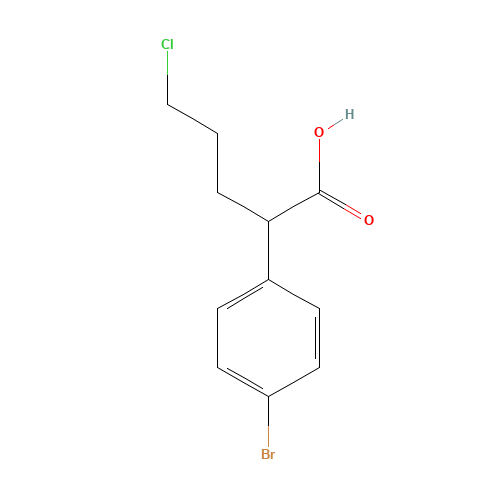 2-(4-bromophenyl)-5-chloropentanoic acid (CAS: 1215098-77-3) - Chemical Structure and Molecular Formula 