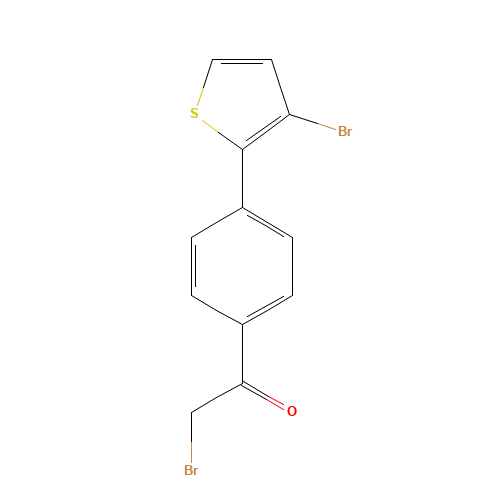 2-bromo-1-[4-(3-bromothiophen-2-yl)phenyl]ethanone (CAS: 944450-89-9) - Chemical Structure and Molecular Formula 