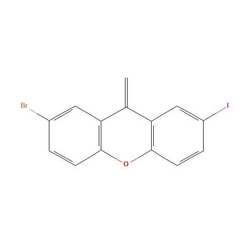 2-bromo-7-iodo-9-methylidenexanthene (CAS: 1215865-62-5) - Chemical Structure and Molecular Formula 
